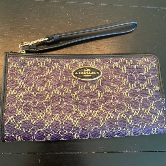 Coach Handbags - New Coach Wallet and Wristlet Purple and Gold